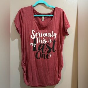 Bloom Burgundy Maternity Short Sleeve Tee